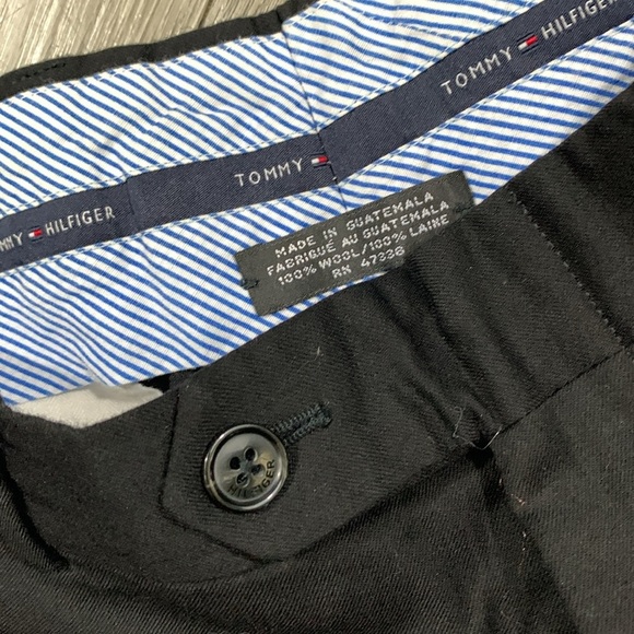 Tommy Hilfiger 100% Wool Flat Front Black Slacks       size 36 - Picture 7 of 10